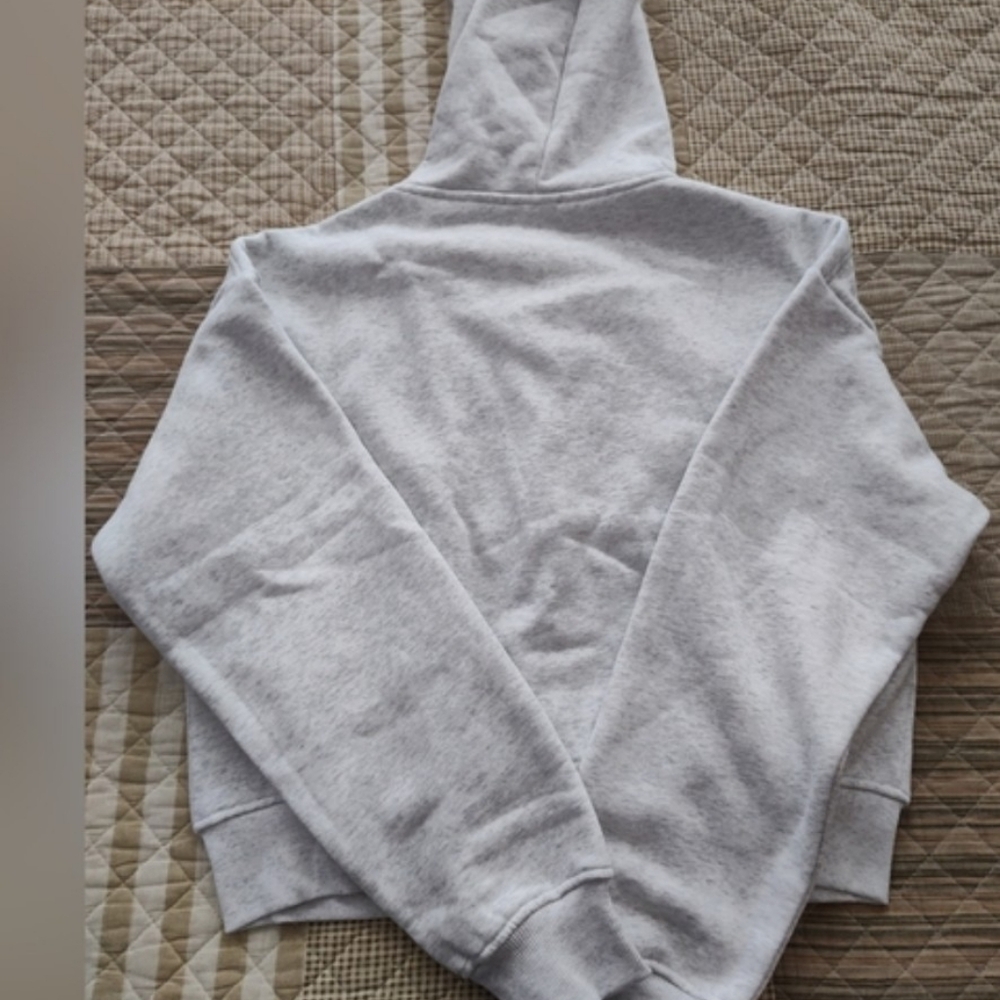 NWT White Fox Boxy Front Zip Hoodie Grey Marle XS/S - Picture 2 of 6